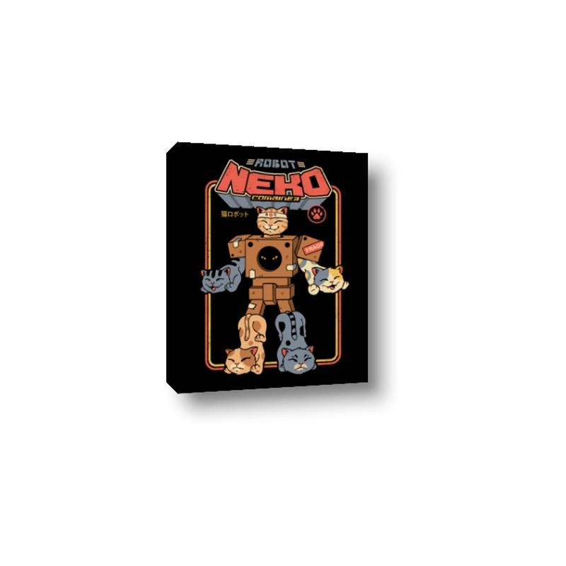 Picture of Robo Neko Cat Poster _GroupedProduct_Rectangle_Portrait_Canvas_
