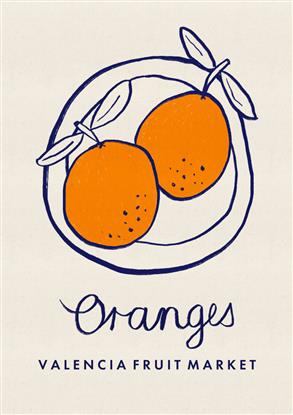 Picture of Food Art - Oranges Valencia Fruit Market