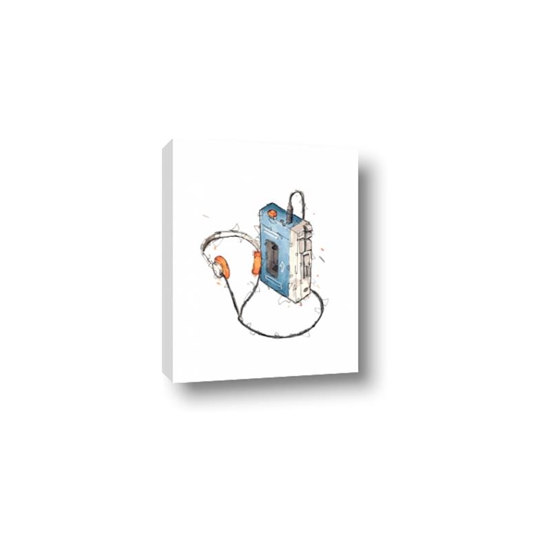 Picture of Retro Walkman Poster _GroupedProduct_Rectangle_Portrait_Canvas_