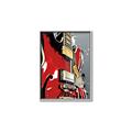 Picture of Retro Red guitar Poster _GroupedProduct_Rectangle_Portrait_Canvas_Framed_