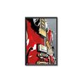 Picture of Retro Red guitar Poster _GroupedProduct_Rectangle_Portrait_Canvas_Framed_