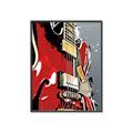 Picture of Retro Red guitar Poster _GroupedProduct_Rectangle_Portrait_Canvas_Framed_