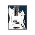 Picture of Retro White guitar Poster _GroupedProduct_Rectangle_Portrait_Canvas_Framed_