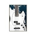 Picture of Retro White guitar Poster _GroupedProduct_Rectangle_Portrait_Canvas_Framed_