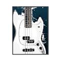 Picture of Retro White guitar Poster _GroupedProduct_Rectangle_Portrait_Canvas_Framed_