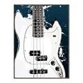 Picture of Retro White guitar Poster _GroupedProduct_Rectangle_Portrait_Canvas_Framed_