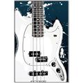 Picture of Retro White guitar Poster _GroupedProduct_Rectangle_Portrait_Canvas_Framed_