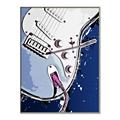 Picture of Retro Blue guitar Poster _GroupedProduct_Rectangle_Portrait_Canvas_Framed_