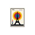 Picture of Retro Eiffel Tower Poster _GroupedProduct_Rectangle_Portrait_Canvas_Framed_