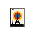 Picture of Retro Eiffel Tower Poster _GroupedProduct_Rectangle_Portrait_Canvas_Framed_