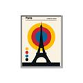 Picture of Retro Eiffel Tower Poster _GroupedProduct_Rectangle_Portrait_Canvas_Framed_