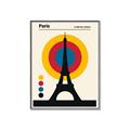 Picture of Retro Eiffel Tower Poster _GroupedProduct_Rectangle_Portrait_Canvas_Framed_