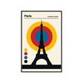 Picture of Retro Eiffel Tower Poster _GroupedProduct_Rectangle_Portrait_Canvas_Framed_