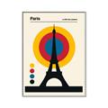 Picture of Retro Eiffel Tower Poster _GroupedProduct_Rectangle_Portrait_Canvas_Framed_