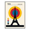 Picture of Retro Eiffel Tower Poster _GroupedProduct_Rectangle_Portrait_Canvas_Framed_