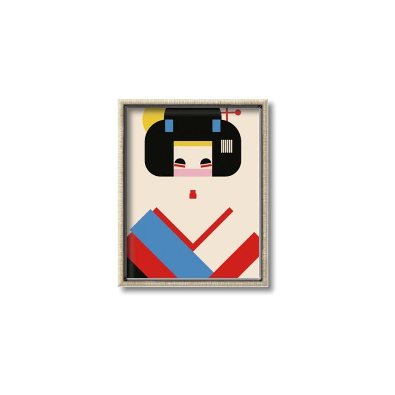 Picture of Geisha Retro Poster _GroupedProduct_Rectangle_Portrait_Canvas_Framed_