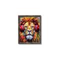 Picture of Lion With Headphones animal _GroupedProduct_Rectangle_Portrait_Canvas_Framed_