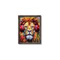 Picture of Lion With Headphones animal _GroupedProduct_Rectangle_Portrait_Canvas_Framed_