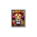 Picture of Lion With Headphones animal _GroupedProduct_Rectangle_Portrait_Canvas_Framed_