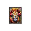 Picture of Lion With Headphones animal _GroupedProduct_Rectangle_Portrait_Canvas_Framed_