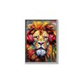 Picture of Lion With Headphones animal _GroupedProduct_Rectangle_Portrait_Canvas_Framed_