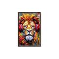 Picture of Lion With Headphones animal _GroupedProduct_Rectangle_Portrait_Canvas_Framed_