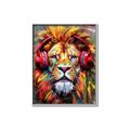 Picture of Lion With Headphones animal _GroupedProduct_Rectangle_Portrait_Canvas_Framed_