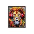 Picture of Lion With Headphones animal _GroupedProduct_Rectangle_Portrait_Canvas_Framed_