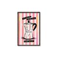 Picture of Mocca Coffee on Stripes - Hug in a Cup _GroupedProduct_Rectangle_Portrait_Canvas_Framed_