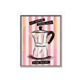 Picture of Mocca Coffee on Stripes - Hug in a Cup _GroupedProduct_Rectangle_Portrait_Canvas_Framed_