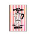 Picture of Mocca Coffee on Stripes - Hug in a Cup _GroupedProduct_Rectangle_Portrait_Canvas_Framed_