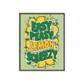 Picture of Easy Peasy Lemon Squeezy Typography Poster _GroupedProduct_Rectangle_Portrait_Canvas_Framed_