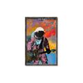 Picture of Retro Spaceman with Guitar Poster _GroupedProduct_Rectangle_Portrait_Canvas_Framed_