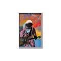 Picture of Retro Spaceman with Guitar Poster _GroupedProduct_Rectangle_Portrait_Canvas_Framed_