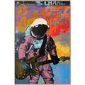Picture of Retro Spaceman with Guitar Poster _GroupedProduct_Rectangle_Portrait_Canvas_Framed_
