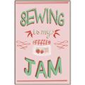 Picture of Sewing is my Jam Typography Poster _GroupedProduct_Rectangle_Portrait_Canvas_Framed_