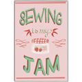 Picture of Sewing is my Jam Typography Poster _GroupedProduct_Rectangle_Portrait_Canvas_Framed_
