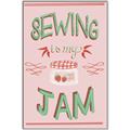 Picture of Sewing is my Jam Typography Poster _GroupedProduct_Rectangle_Portrait_Canvas_Framed_
