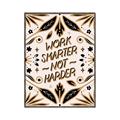 Picture of Work Smarter Not Harder Typography Poster _GroupedProduct_Rectangle_Portrait_Canvas_Framed_
