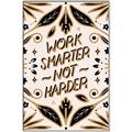 Picture of Work Smarter Not Harder Typography Poster _GroupedProduct_Rectangle_Portrait_Canvas_Framed_