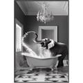 Picture of Joyful Elephant Bath Time _GroupedProduct_Rectangle_Portrait_Canvas_Framed_