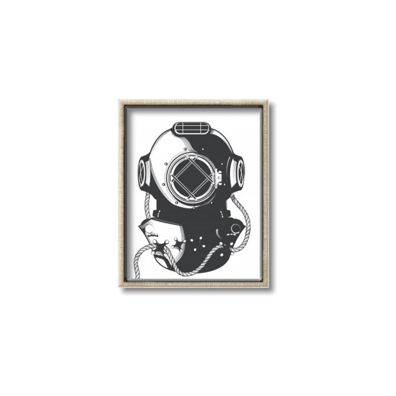 Picture of Vintage Diver Poster _GroupedProduct_Rectangle_Portrait_Canvas_Framed_