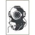 Picture of Vintage Diver Poster _GroupedProduct_Rectangle_Portrait_Canvas_Framed_
