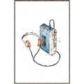 Picture of Retro Walkman Poster _GroupedProduct_Rectangle_Portrait_Canvas_Framed_