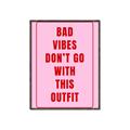 Picture of Bad Vibes Typography Poster _GroupedProduct_Rectangle_Portrait_Canvas_Framed_