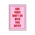 Picture of Bad Vibes Typography Poster _GroupedProduct_Rectangle_Portrait_Canvas_Framed_
