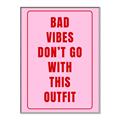 Picture of Bad Vibes Typography Poster _GroupedProduct_Rectangle_Portrait_Canvas_Framed_