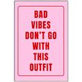 Picture of Bad Vibes Typography Poster _GroupedProduct_Rectangle_Portrait_Canvas_Framed_