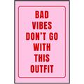 Picture of Bad Vibes Typography Poster _GroupedProduct_Rectangle_Portrait_Canvas_Framed_