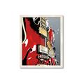 Picture of Retro Red guitar Poster _GroupedProduct_Rectangle_Portrait_Framed_Matted_